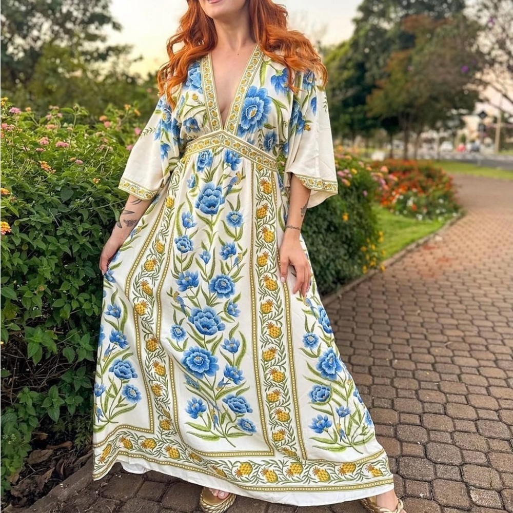 FARM Rio Puglia Long Dress Size S - Picture 3 of 11
